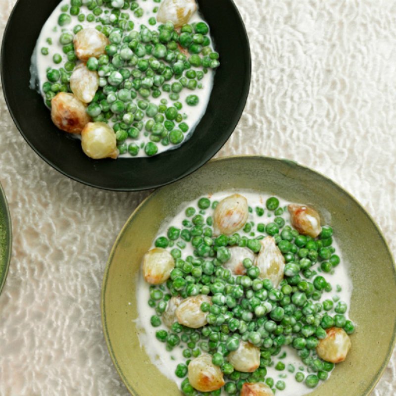 mashed potatoes with peas