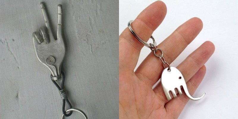 elephant keychain from a fork