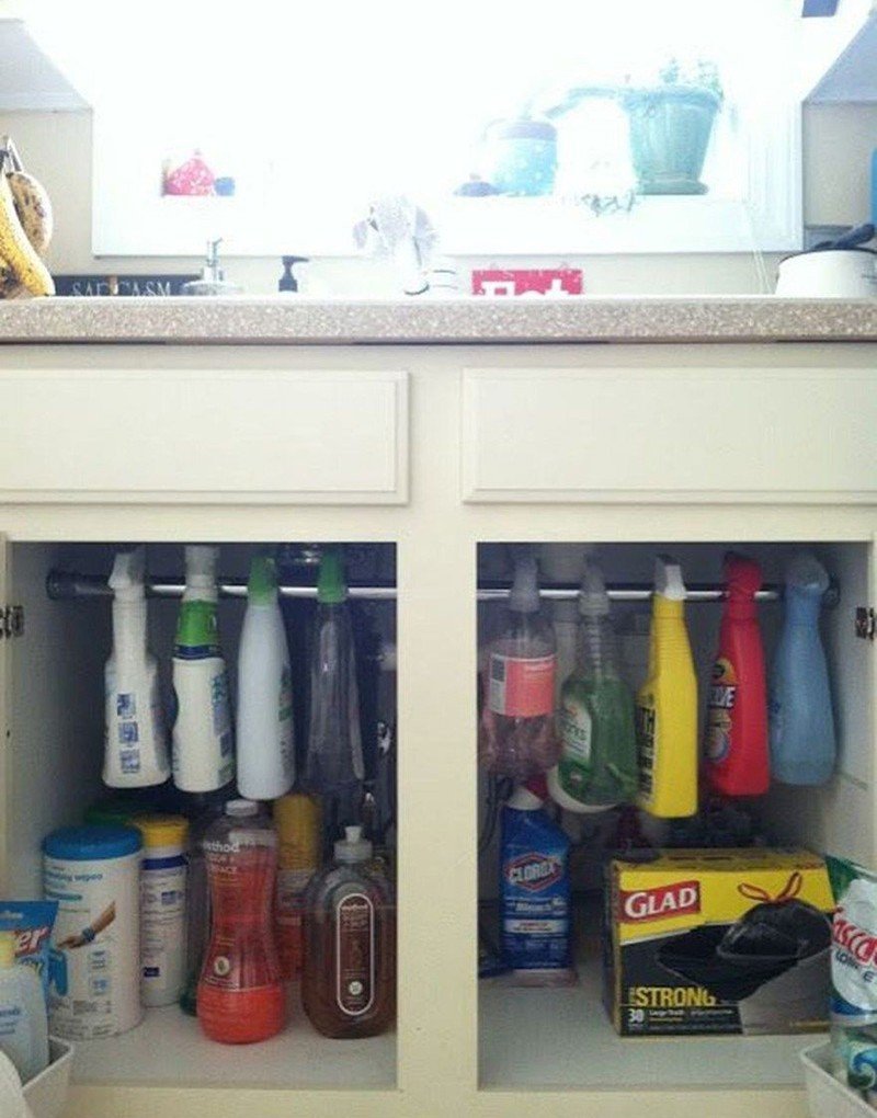 storing cleaners