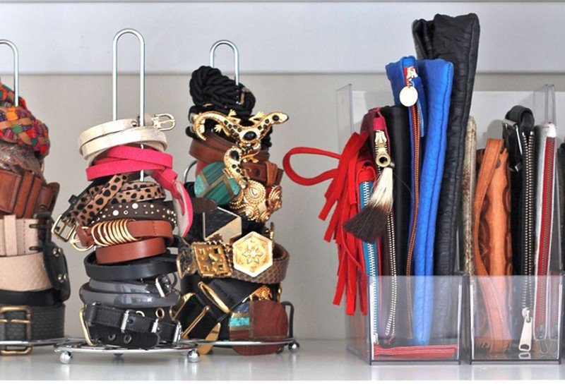 organizing clutch bags