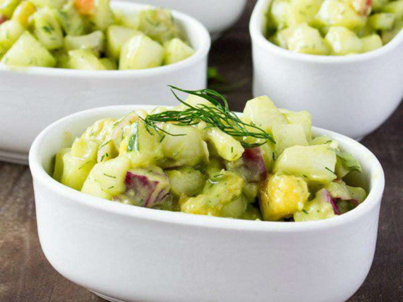 peach and cucumber salad