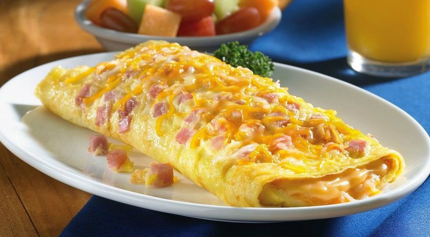 ham and tomato omelet