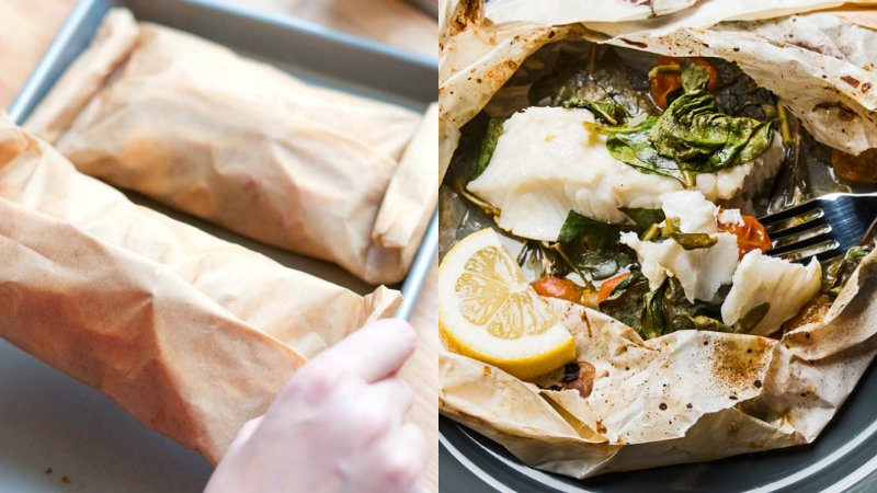 fish in parchment paper