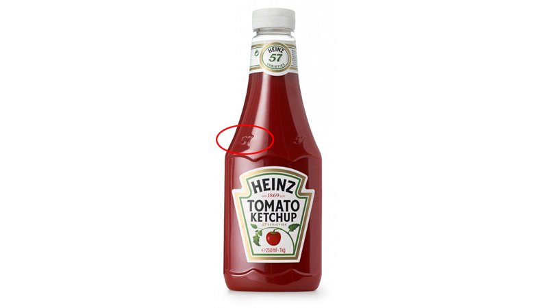 57 on ketchup bottle