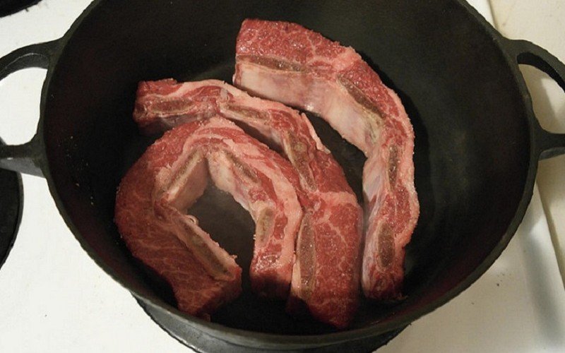 frying meat