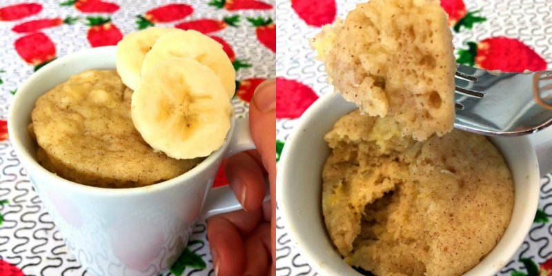 banana muffin in a mug