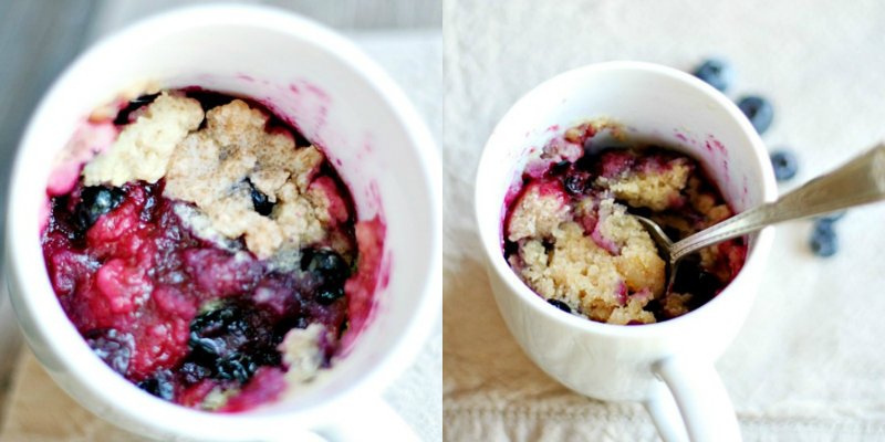 mug muffin with berries