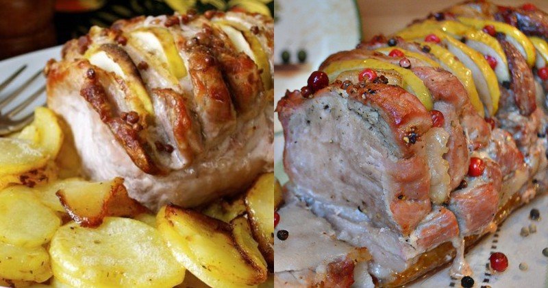 baked pork with wine