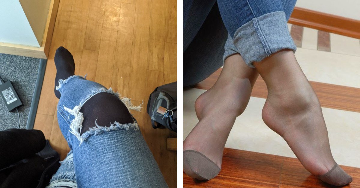 Stockings shop under jeans