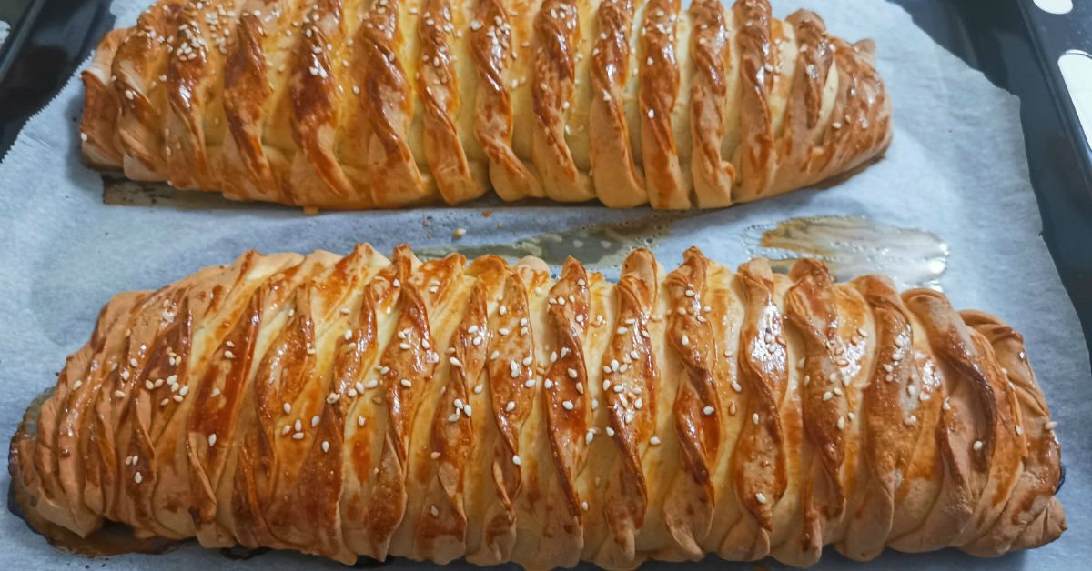 Braided Pastry With Chicken and Potatoes