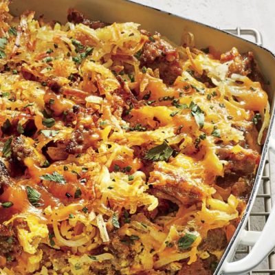 breakfast casserole with hash browns and sausage