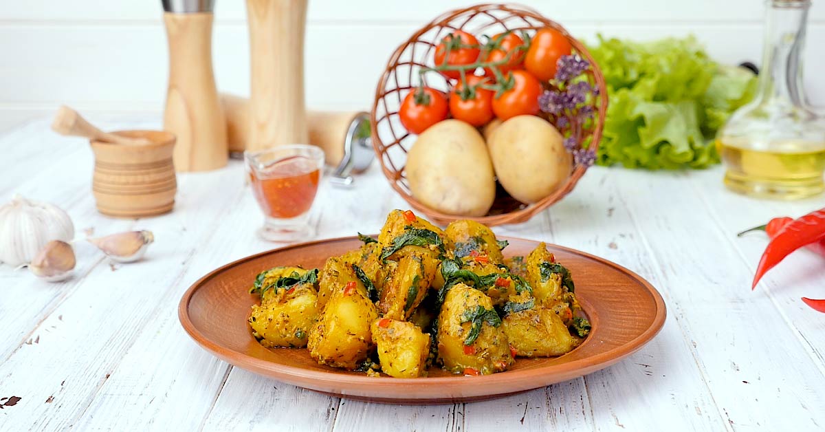 Crispy and Creamy Potatoes With Spinach