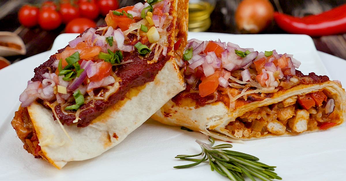 Rice, Chicken, and Beans Enchiladas