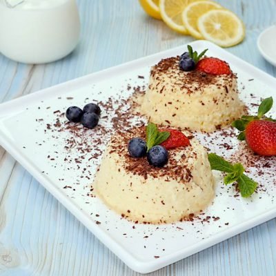 ginger mousse cream with berries