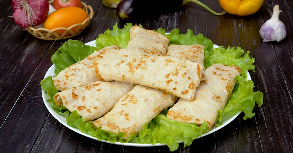 Ground Beef and Eggplant Pancake Roll-Ups