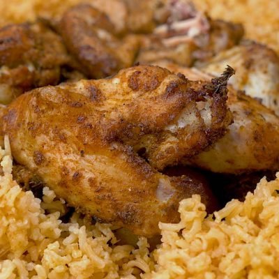 oven-baked chicken wings with rice