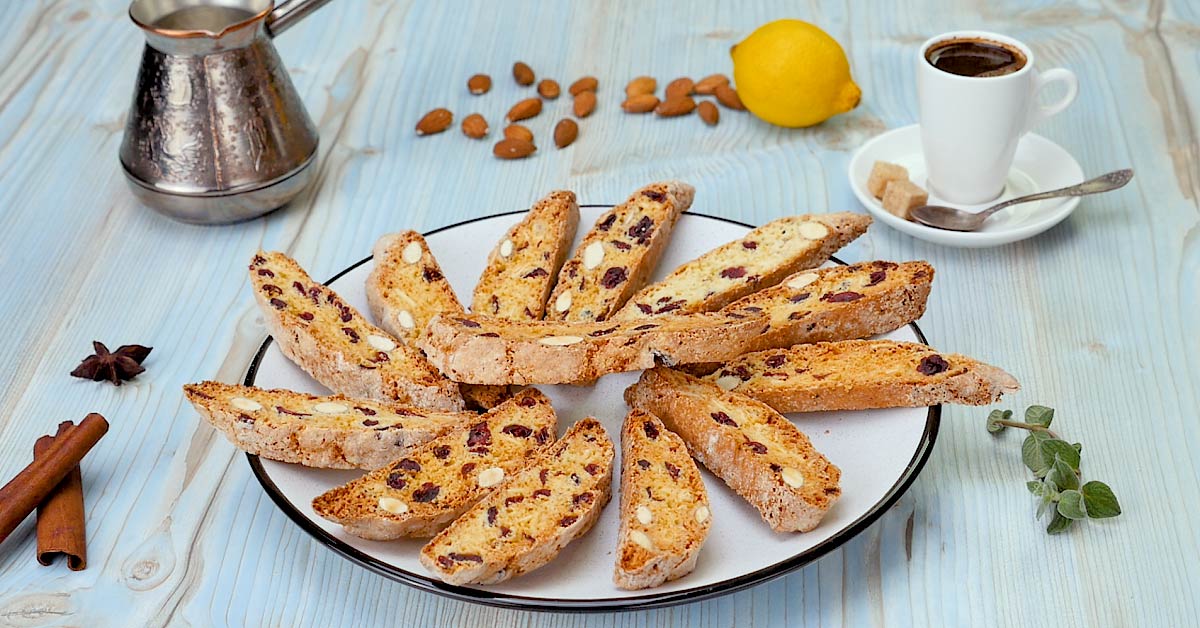 Lemon and Dried Cranberries Biscotti