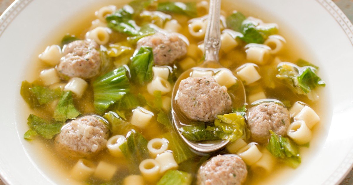 Minestrone With Chicken Meatballs