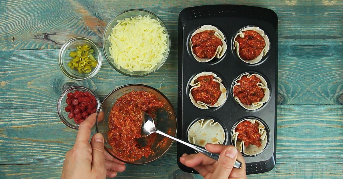 Muffin Pan Tortilla Pizzas Recipe Cook It