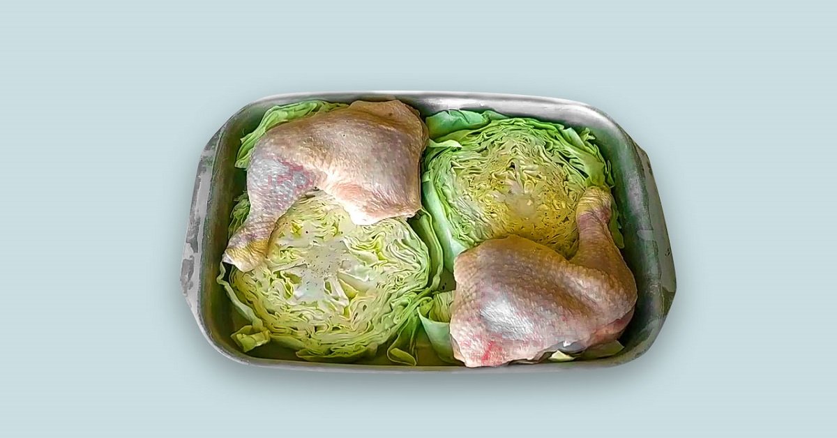Oven-Roasted Chicken With Cabbage
