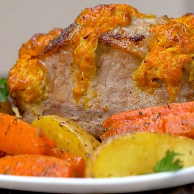 pork loin with carrots and cheese