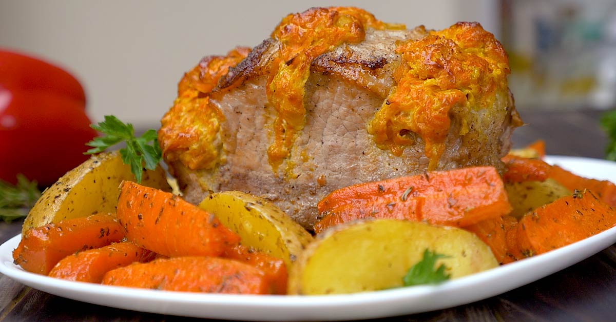 Pork Loin With Carrots and Cheese