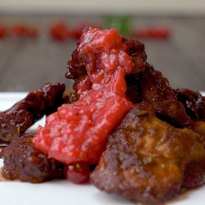 pork with berry sauce