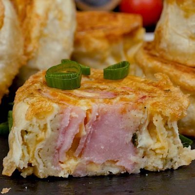 potato and ham rolls