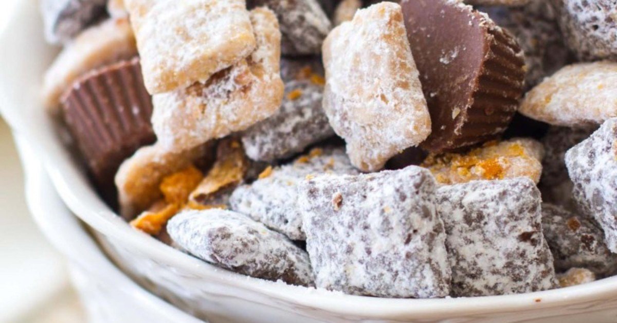 Chocolate and Peanut Butter Cup Puppy Chow