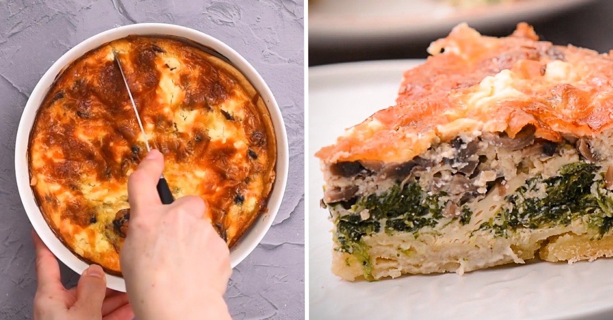 Quiche With Mushrooms and Spinach