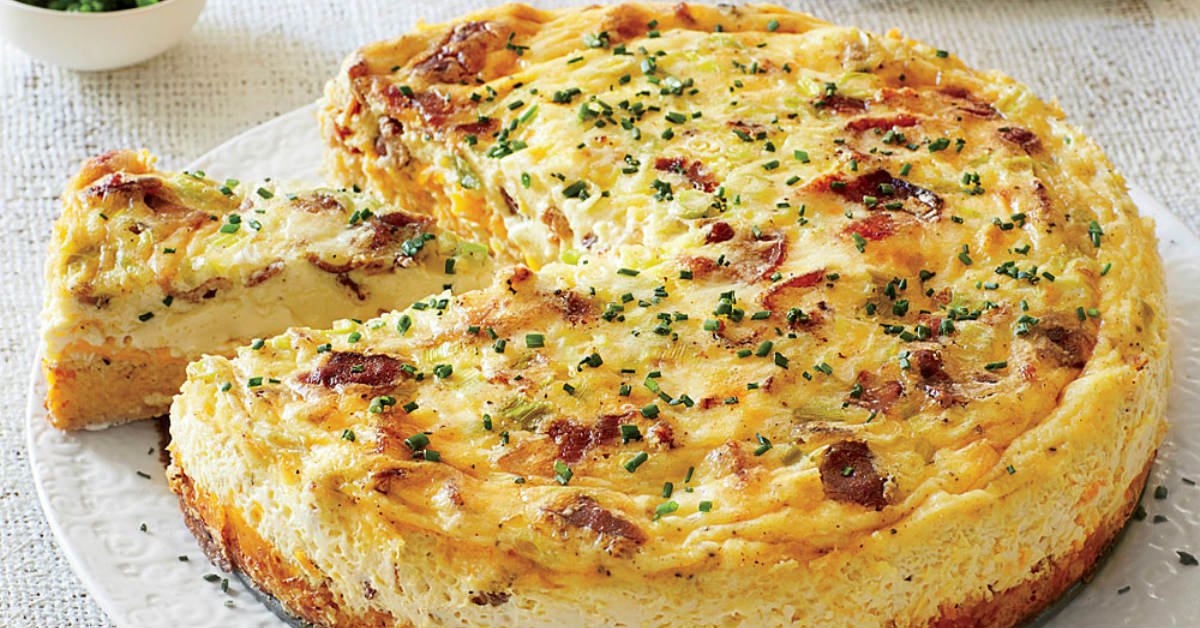 Quiche With Grits, Bacon, and Cheddar