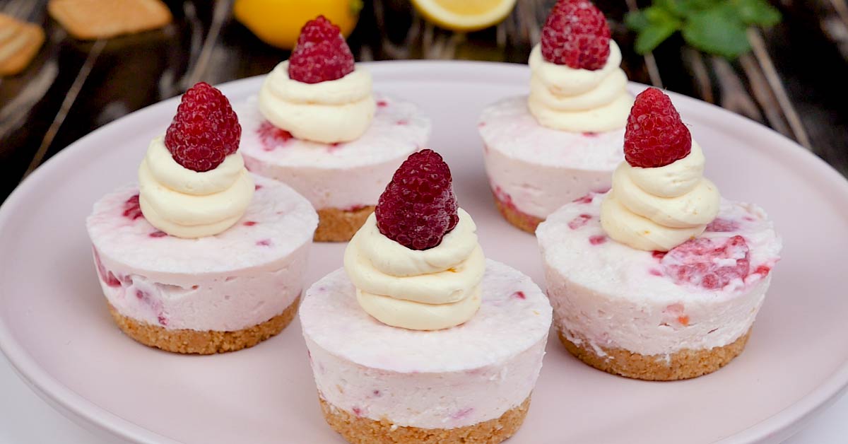 Raspberries and White Chocolate Mini Cheesecakes