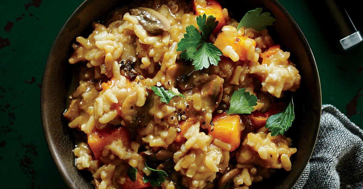 Risotto With Mushrooms and Butternut Squash