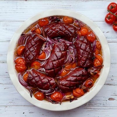 sausages with onions