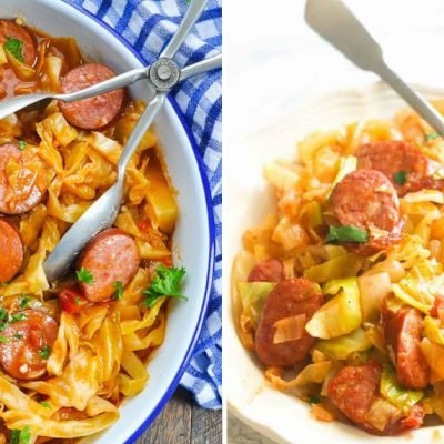 stewed cabbage with sausages