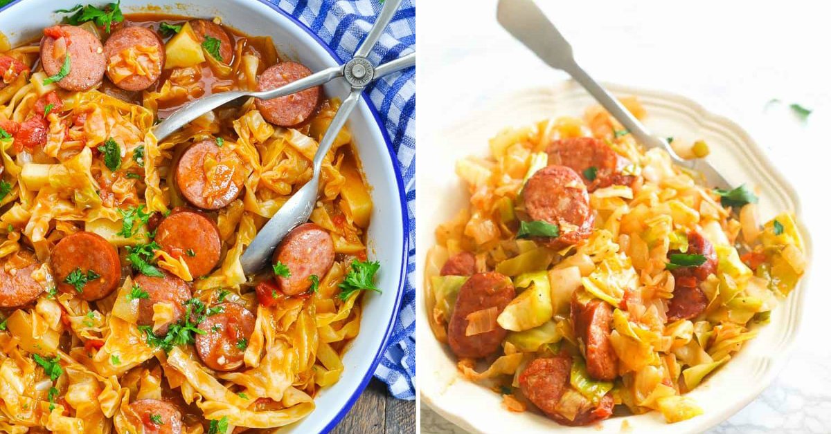 Stewed Cabbage With Sausages