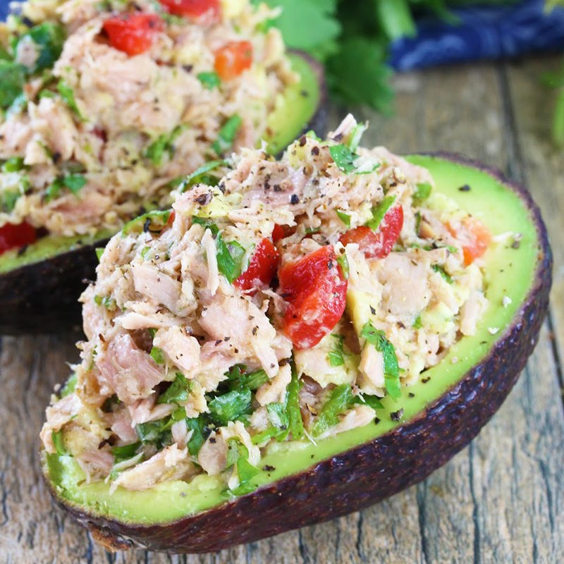 salad in avocado